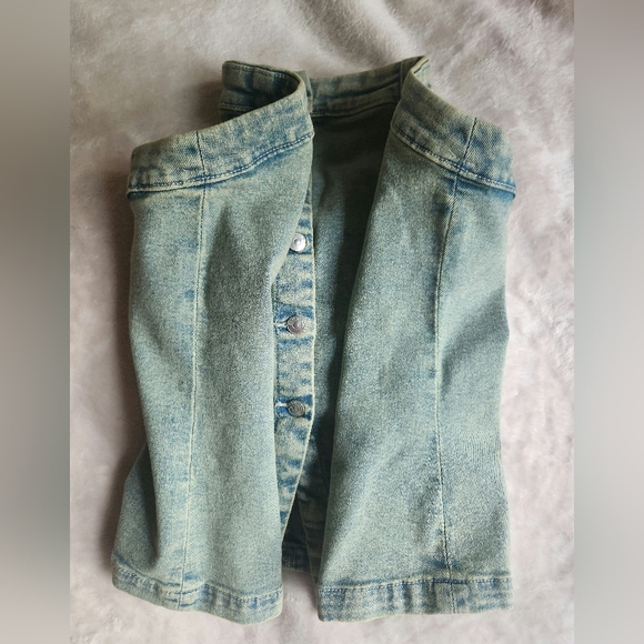 H&M denim bandeau/strapless top sz L BNWT - Picture 4 of 15